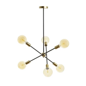 Lampa wisząca czarna z mosiężnymi detalami 58cm DO WPROWADZENIA R14398 - Rendl