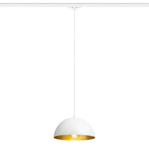 Lampa wisząca metalowa biało-złota 30cm 155cm 187 R14507 - Rendl