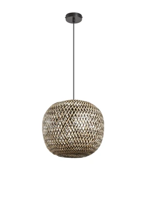 Lampa wisząca KENIA L bambus+czarny ø38cm 1xE27 8421797793753 - MDC