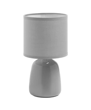 Lampa stołowa BISBAL szary E14 ceramiczna, abażur szary 8421797888831 - MDC