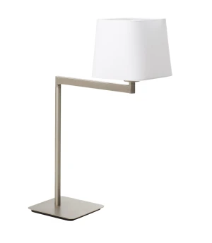 Lampa stołowa FINESS S nikiel mat 1xE27 regulowana, abażur biały w komplecie 8421797758103 - MDC