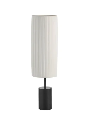 Lampa stołowa TABATA czarna 1xE27 z kremowym plisowanym abażurem 8421797893491 - MDC