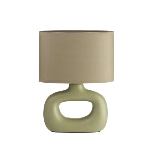 Lampa stołowa PUBOL zielony E27 abażur zielony, ceramiczna podstawa 8421797888916 - MDC