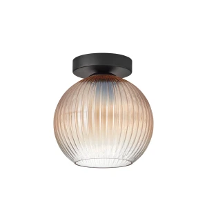 Lampa sufitowa CANICA czarny, szkło bursztynowe Ø20 E27 8421797898687 - MDC