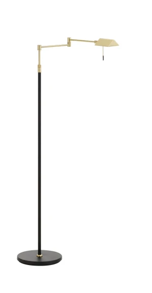 Lampa podłogowa LITE mosiądz mat, czarny mat LED 10W 3000K regulowana wysokość, ściemnialna, wychylna 8421797750459 - MDC