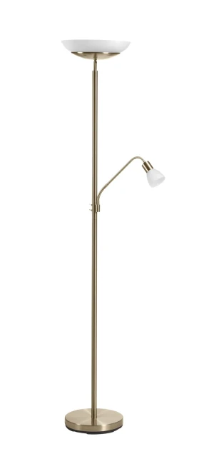 Lampa podłogowa SARA mosiądz antyczny 2xE27 +1xE14 8421797793043 - MDC