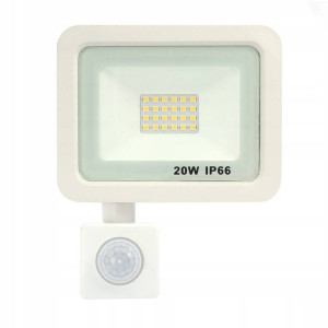 Halogen naświetlacz biały LED czujnik ruchu 20W B.ZIMNA 6000K 333 - Decorativi