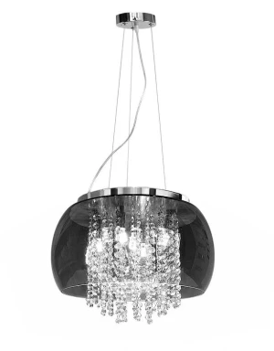 Lampa wisząca szklana przydymione lustro drobne korale 40cm 509 - Decorativi