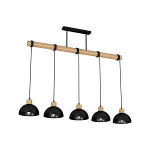 Lampa loft wisząca ERIK Black-Wood 5xE27 MLP7227-Milagro
