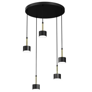 Lampa wisząca nowoczesna ARENA BLACK-GOLD 5xGX53 MLP7763-Milagro