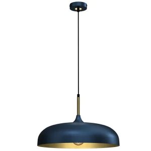 Lampa loft wisząca LINCOLN BLUE-GOLD 1xE27 45cm MLP7901-Milagro