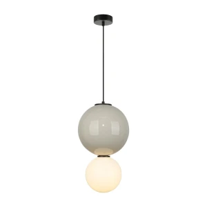 Lampa wisząca szklana kulista szaro-biała PND-95221-1L-GR z serii Pieve - Lampy Italux