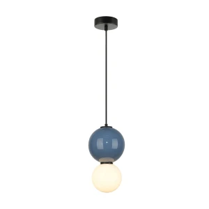 Lampa wisząca szklana niebiesko-biała PND-95221-1S-BLU z serii Pieve - Lampy Italux