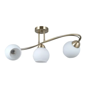 Lampa wisząca mosiężna 3-punktowa z białymi kloszami PND-40692-3-AB z serii Bevio - Lampy Italux