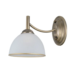 Kinkiet mosiężny z białym szklanym kloszem WL-40653-1-ABR-WH z serii Fener - Lampy Italux