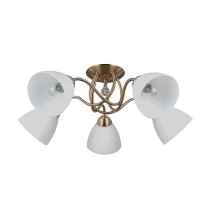 Lampa sufitowa metalowa mosiężna 5-punktowa PND-5643-5-HBR z serii LUGANO - Lampy Italux