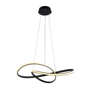 Lampa wisząca LED czarna metalowa okrągła PND-19221C-BK z serii Consa - Lampy Italux