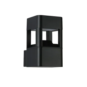 Kinkiet zewnętrzny aluminiowy czarny kwadratowy OWL-5215-3K z serii Foleda - Lampy Italux