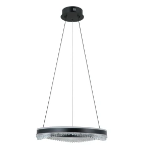 Lampa wisząca LED czarna okrągła 50cm PND-34535-M-BK z serii MORTE - Lampy Italux