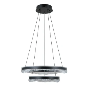 Lampa wisząca LED czarna dwupoziomowa 60cm PND-34535-2L-BK z serii Morte - Lampy Italux