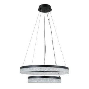 Lampa wisząca LED czarna okrągła dwupierścieniowa PND-34533-2L-BK z serii PANTAL - Lampy Italux