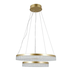 Lampa wisząca złota dwupierścieniowa LED 60cm PND-34533-2L-GD z serii PANTAL - Lampy Italux