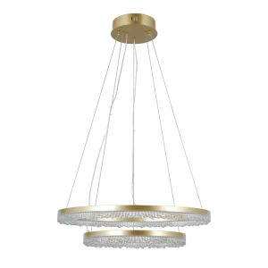 Lampa wisząca LED złota dwupierścieniowa 60cm PND-34526-2L-GD z serii BARLO - Lampy Italux