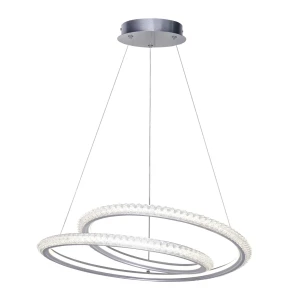 Lampa wisząca LED srebrna okrągła 48cm PND-64873-SILV z serii KORTIA - Lampy Italux