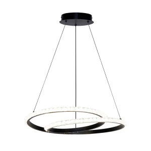 Lampa wisząca LED czarna okrągła 50cm PND-12436-BK z serii Zalto - Lampy Italux
