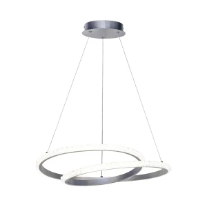 Lampa wisząca LED srebrna okrągła 50cm PND-12436-SILV z serii Zalto - Lampy Italux