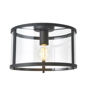 Plafon czarny metalowy ze szklanym kloszem 31cm 101540 z serii Hopton - Endon Lighting