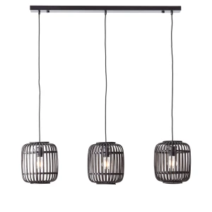 Lampa wisząca czarna metalowo-drewniana 3-punktowa 101698 z serii MATHIAS - Endon Lighting