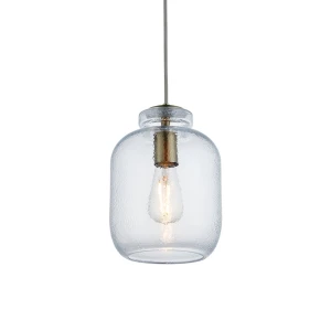Lampa wisząca szklana przezroczysta z mosiądzem 106923 z serii Lyra - Endon Lighting