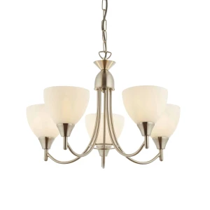 Żyrandol metalowy srebrny 5-punktowy 1805-5SC z serii Alton - Endon Lighting