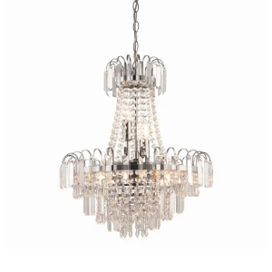 Żyrandol kryształowy srebrny 6-punktowy 96826-CH z serii Amadis - Endon Lighting