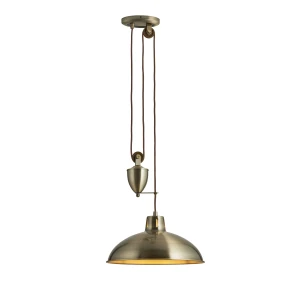 Lampa wisząca metalowa mosiężna z regulacją wysokości POLKA-AB z serii Polka - Endon Lighting