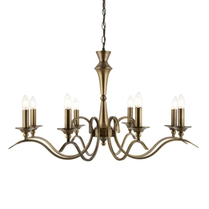 Żyrandol metalowy mosiężny 8-punktowy KORA-8AB z serii Kora - Endon Lighting