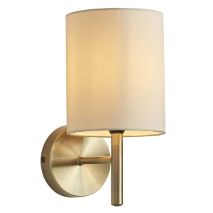 Kinkiet metalowy złoty z białym abażurem BRIO-1WBAB z serii BRIO - Endon Lighting