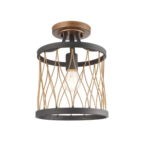 Lampa sufitowa metalowa brązowo-czarna 25cm 61497 z serii Heston - Endon Lighting