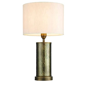 Lampa stołowa metalowa mosiężna z beżowym abażurem 71591 z serii INDARA - Endon Lighting