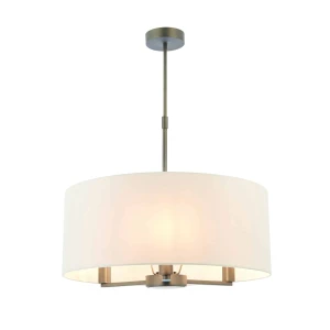 Lampa wisząca z tkaniny biało-brązowa 3-punktowa 73015 z serii Daley - Endon Lighting