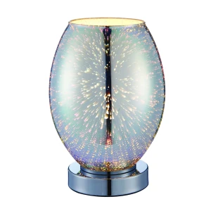 Lampa stołowa szklana 3D srebrna 24cm 74940 z serii STELLAR - Endon Lighting