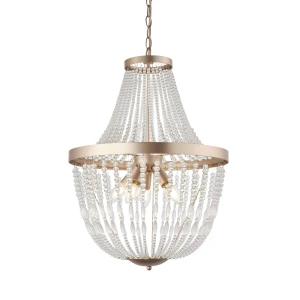 Lampa wisząca złota metalowa z koralikami 5-punktowa 81913 z serii Celine - Endon Lighting