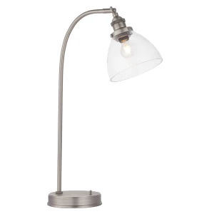 Lampa stołowa metalowa srebrna ze szklanym kloszem 91740 z serii Hansen - Endon Lighting