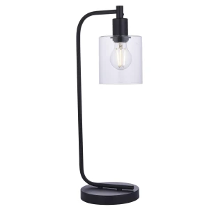 Lampa stołowa czarna metalowa ze szklanym kloszem 95457 z serii Toledo - Endon Lighting
