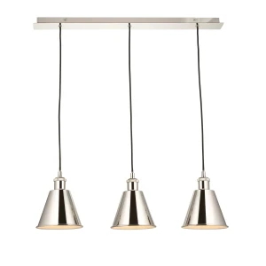 Lampa wisząca metalowa niklowana 3-punktowa 97839 z serii Hal - Endon Lighting