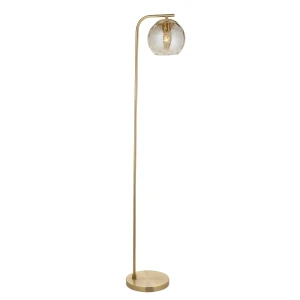 Lampa podłogowa mosiężna ze szklanym kloszem 98271 z serii Dimple - Endon Lighting