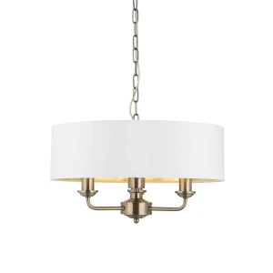 Lampa wisząca biała z mosiądzem 3-punktowa 98934 z serii Highclere - Endon Lighting