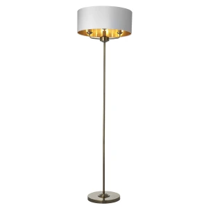 Lampa podłogowa mosiężna z białym abażurem 3-punktowa 98935 z serii Highclere - Endon Lighting