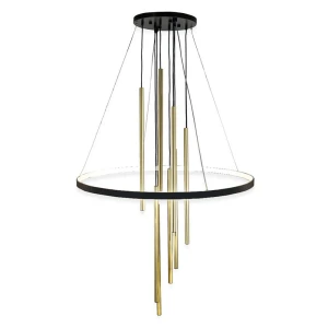 Lampa wisząca Luna - Mosiądz mat-czarna 3000K 5215  - Antigo